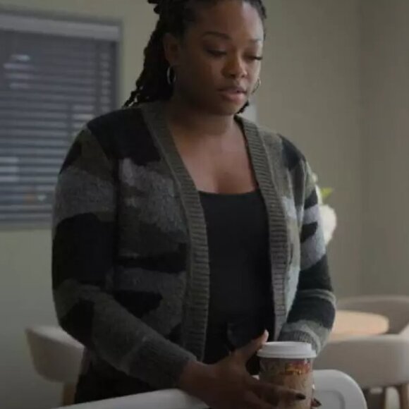 Anthropologie Moth Camo Knit Open Front Cardigan Cozy Sweater Size XS EUC - Picture 3 of 13